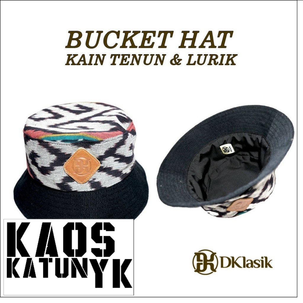Bucket Hat / Topi Nelayan Pria Wanita Tenun Lurik Etnik by DKlasik cotton