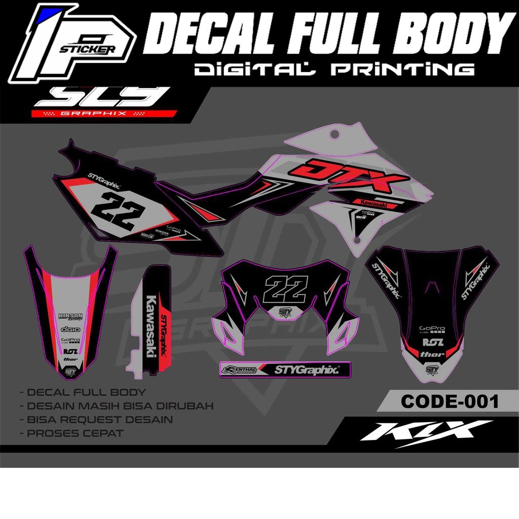 DECAL DTRACKER HITAM ABU-ABU SIMPEL