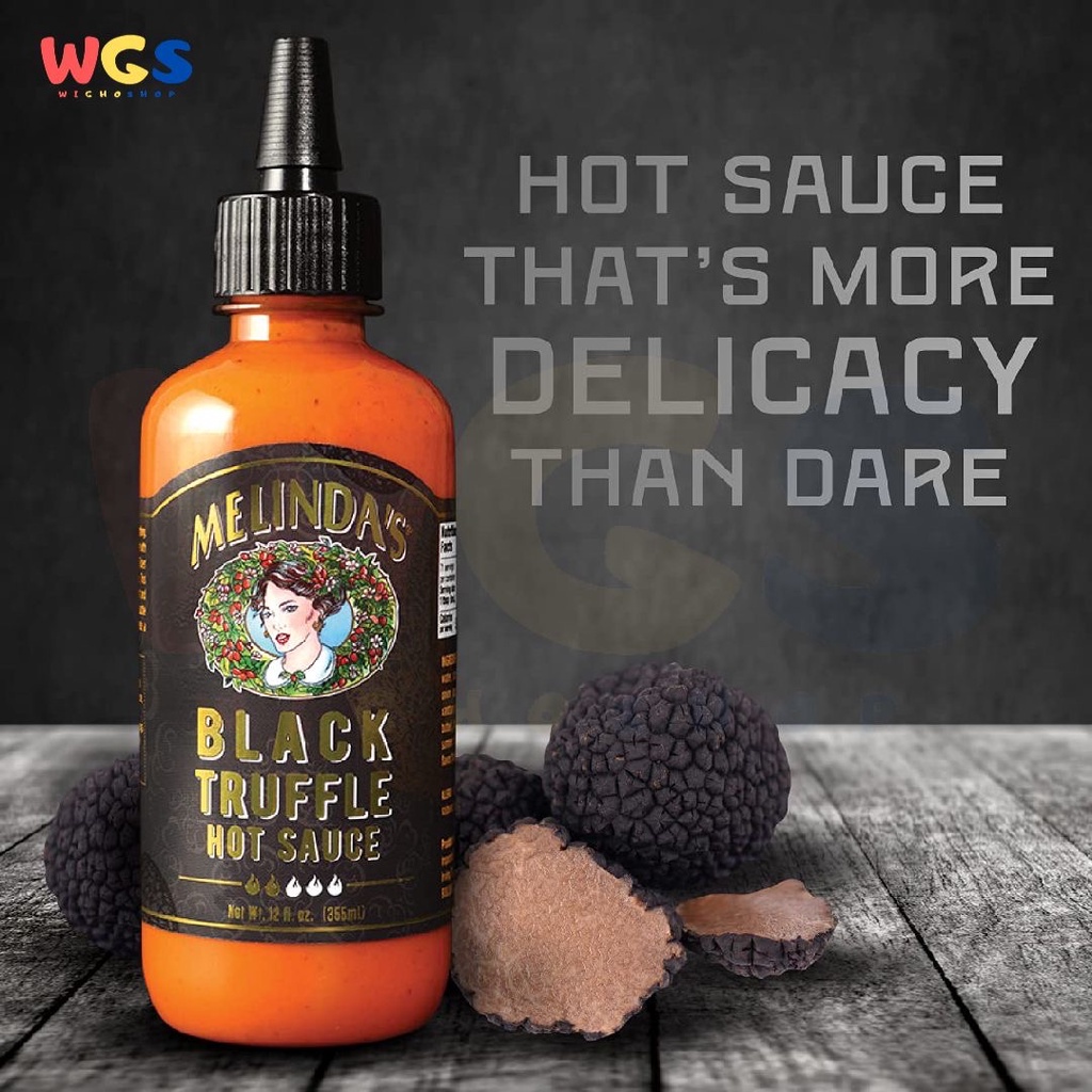 Melinda's Black Truffle Hot Sauce Rich &amp; Complex Flavor 12oz 355ml