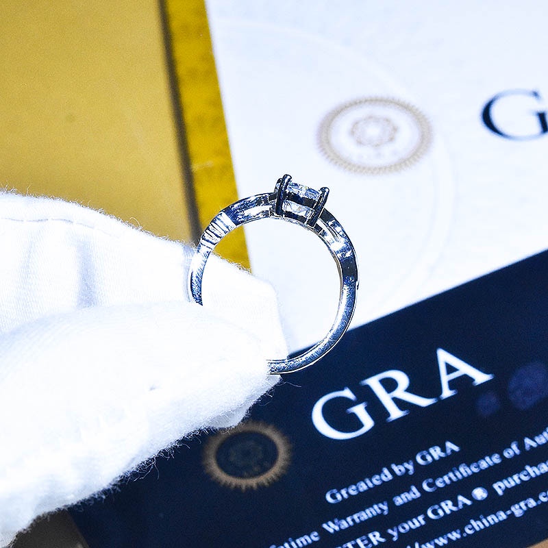 Goldkingdom Aksesoris Perhiasan Fashion Ready Stock Cincin Pembukaan Empat Cakar Moissan Delapan Hati Dan Delapan Panah Berlian Karbon Tinggi Cincin Wanita