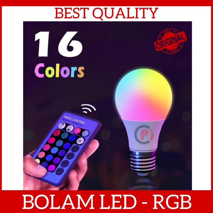 Bohlam Lampu LED RGB Full Color 3W 5W 10W Fitting E27 Remote Control