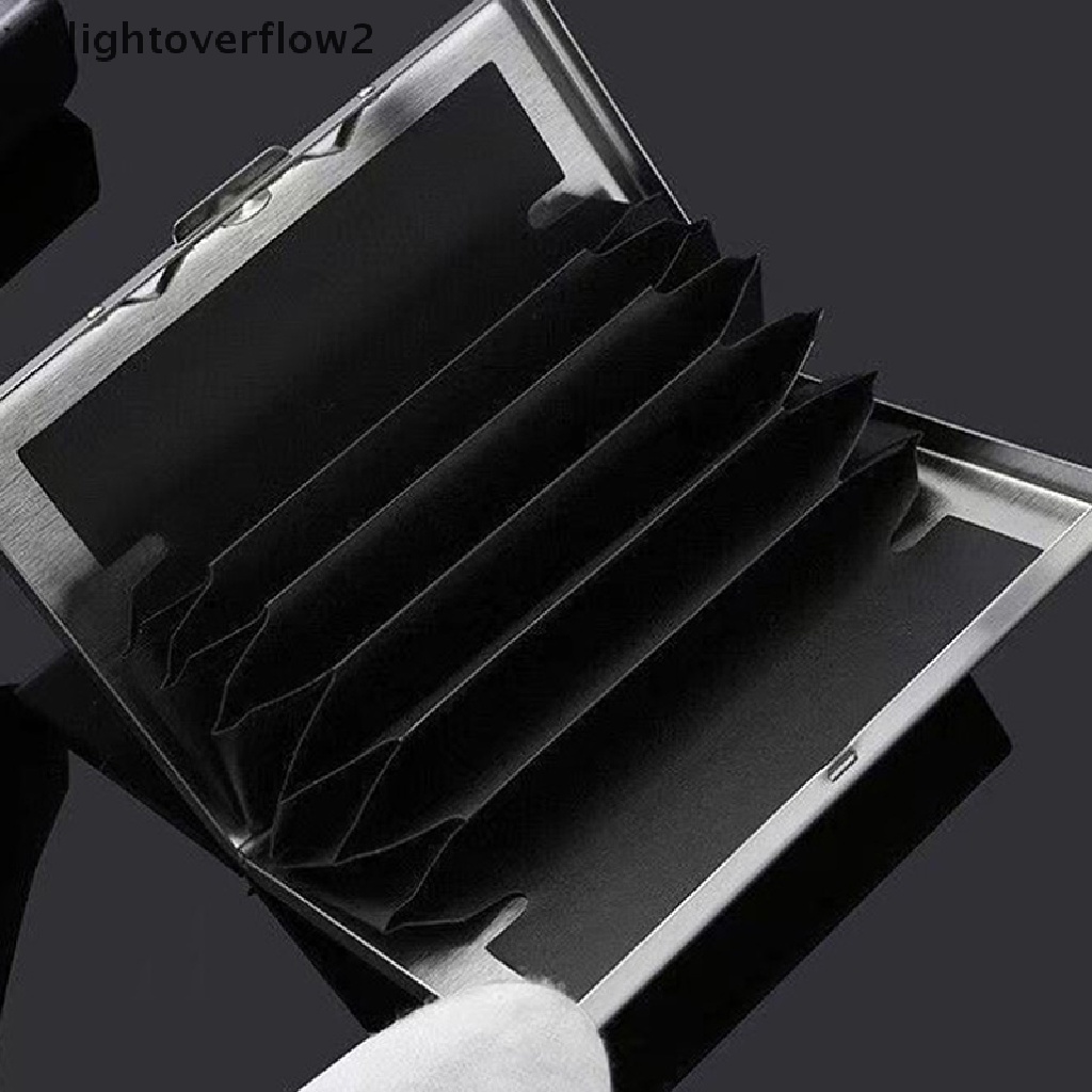 [lightoverflow2] Fashion Aluminium Antik Card Holder Wanita Pria Logam Sapi Kredit [ID]