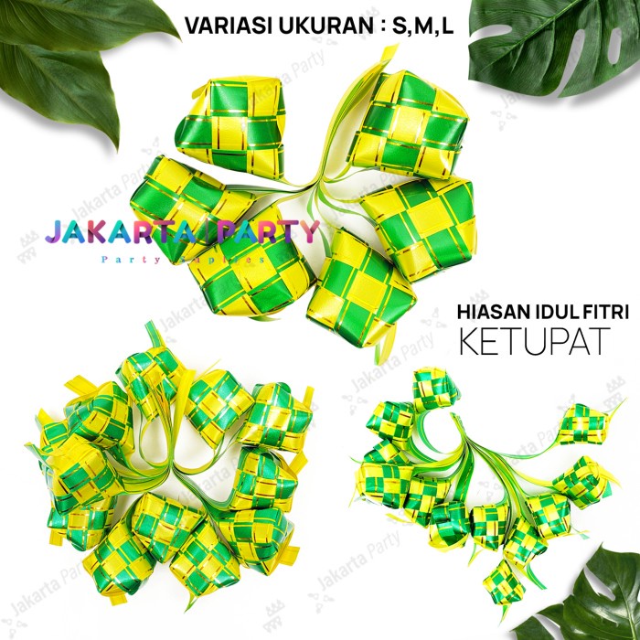 Ketupat Lebaran Besar 6 pcs / Hiasan Parcel Lebaran / Ketupat Pita