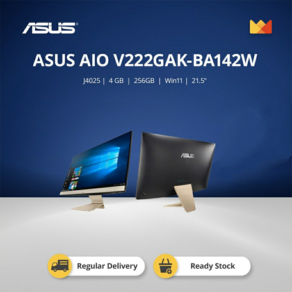 PC DESKTOP AIO ASUS ALL IN ONE V222GAK-BA142W / INTEL J4025 RAM 4GB 256GB WIN11+OHS 21&quot;5 INCH - GARANSI RESMI