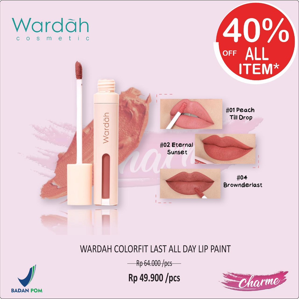 (READY &amp; ORI) Wardah Colorfit Last All Day Lip Paint Lipmatte BPOM