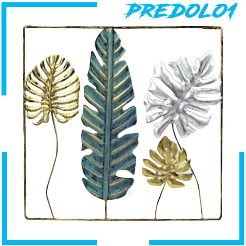 [Predolo1] Wall Decor Metal Leaf with Frame Art Crafts for Office Housewarming Gifts