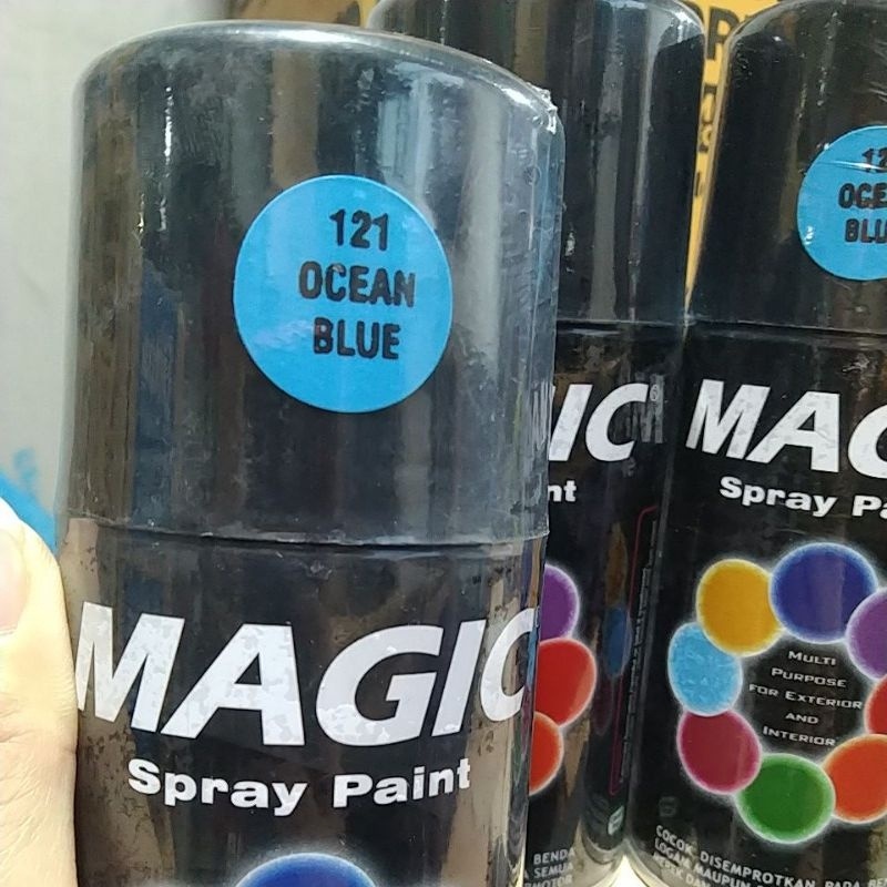 cat semprot pilok pilox magic spray paint magic ocean blue 121 300cc biru laut