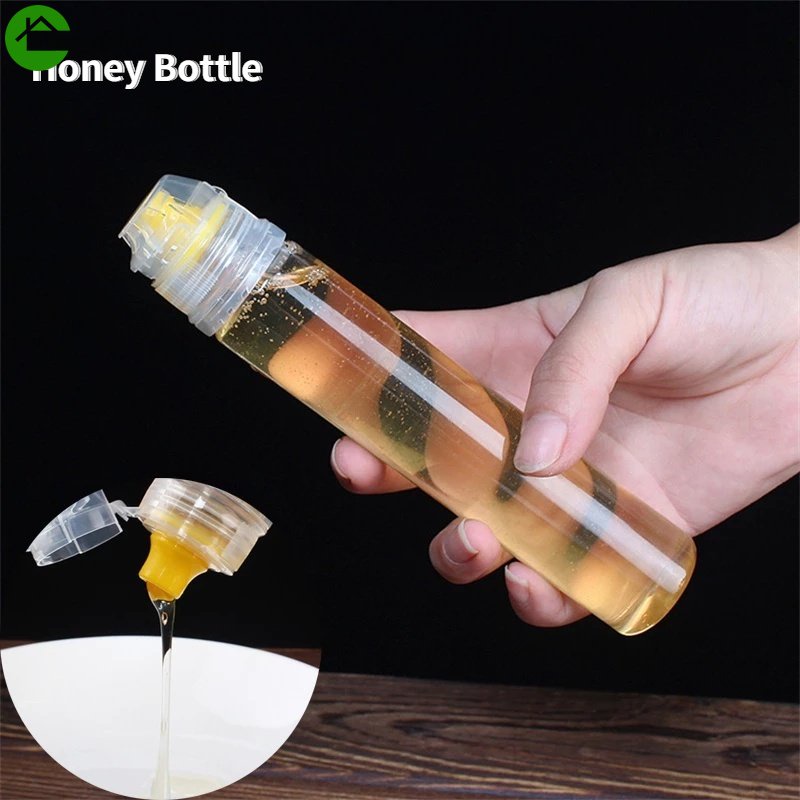 Hot Sale/90ml Botol Peras Madu Transparan Aksesoris Dapur Dispenser Madu Plastik Portabel Botol Sirup Minyak Cuka