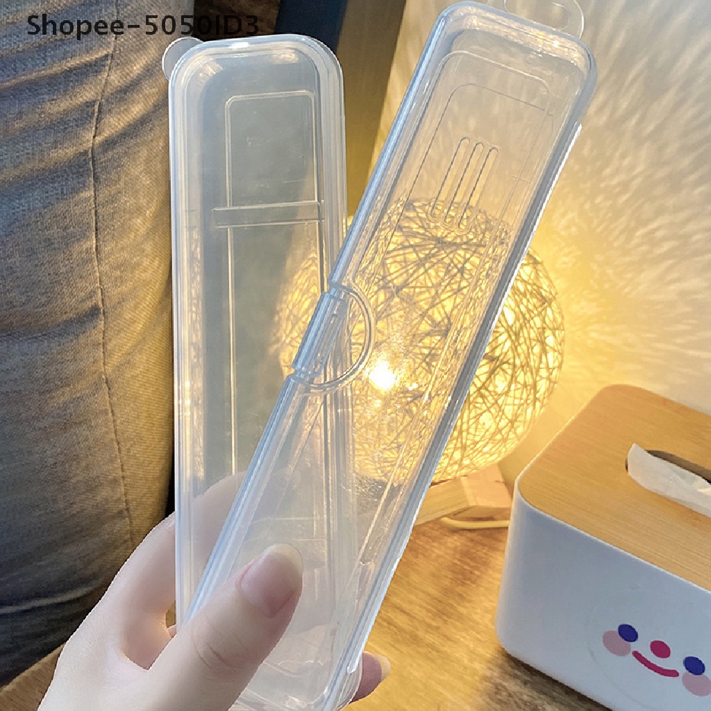 [HOT] 1pc Kotak Penyimpanan Transparan Plastik Persegi Panjang Kuku Berlian Imitasi Brush Case [ID]