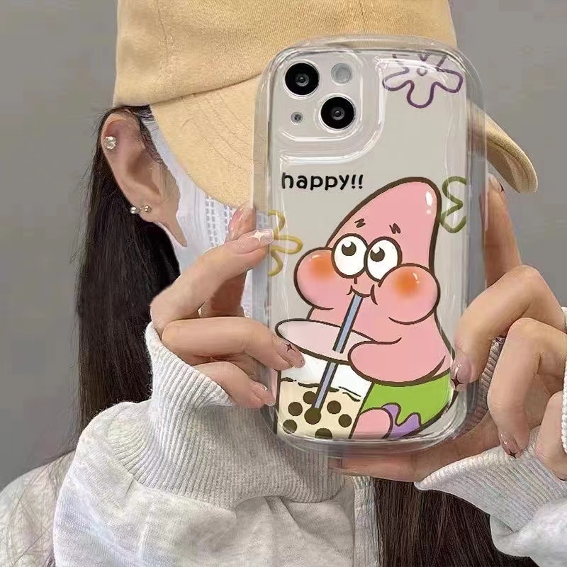 IPHONE Casing Ponsel Tahan Guncangan Kartun Lucu Kompatibel Untuk Iphone14 13 12 11 Pro XS Max X Xr7 +8 Plus Casing Transparan Lembut TPU Silicone Cover