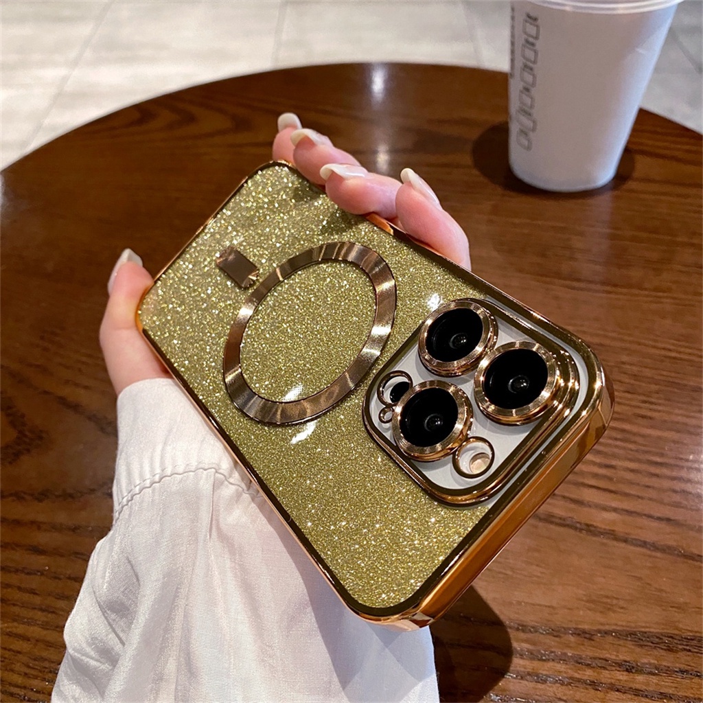 Casing Lensa Proteksi Kamera Metal Premium iPhone 14 Pro Max Case13 11 12 Pro Max14 Plus case Mewah Kedip Magnetik Casing Proteksi shock Tertutup Penuh