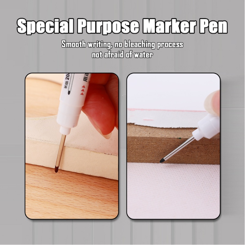 20mm Penanda Lubang Dalam Pulpen Woodworking Marking Pen Alat Dekorasi Kamar Mandi Serbaguna Proses Hardware Deep-hole Pen Long Nib Head Penanda Minyak Untuk Logam &amp; Kayu &amp; Kaca