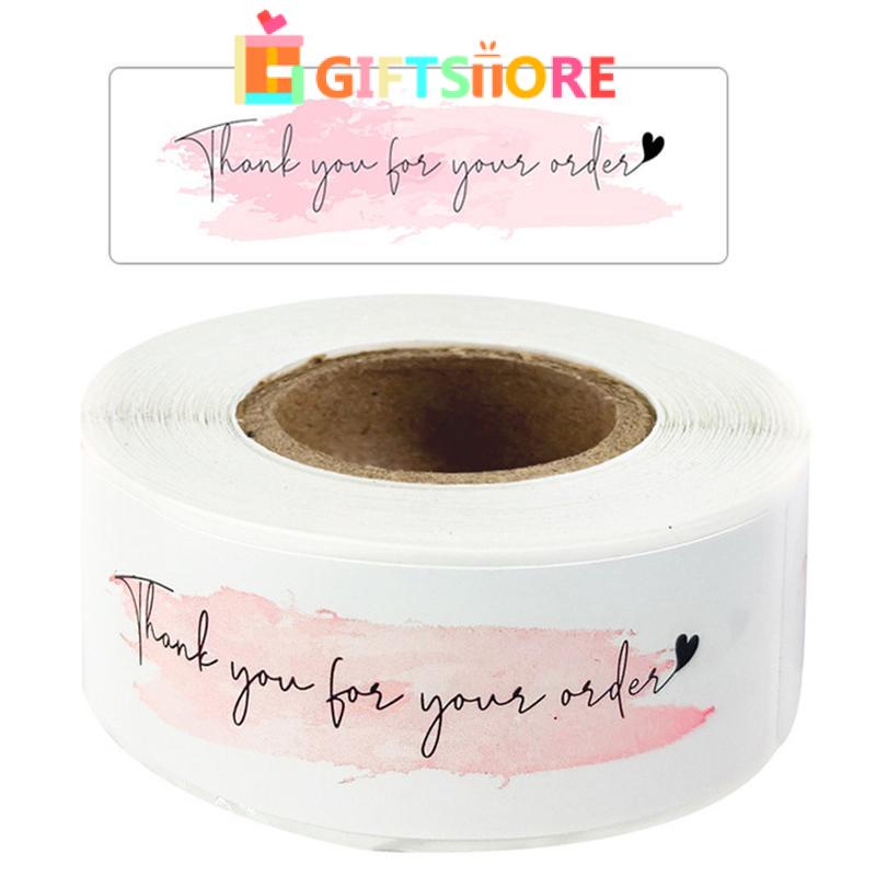 

✨COD 1 roll kertas kraft berbentuk persegi panjang stiker thank you-GS