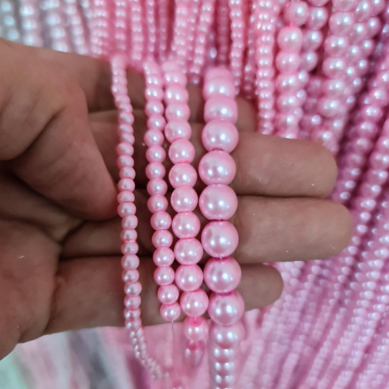 MUTIARA SINTETIS BERAT / MUTIARA JAHIT UKURAN 3 MM PER PACK / BUNGKUS ISI 20 renteng PER 1 WARNA KUALITAS BAGUS KILAU