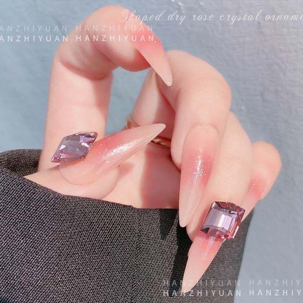 AUGUSTINA Agustina Kuku Berlian Imitasi Wanita Fashion Manicure Aksesoris Hiasan Kuku Jepang Nail Art Nail Jewelry