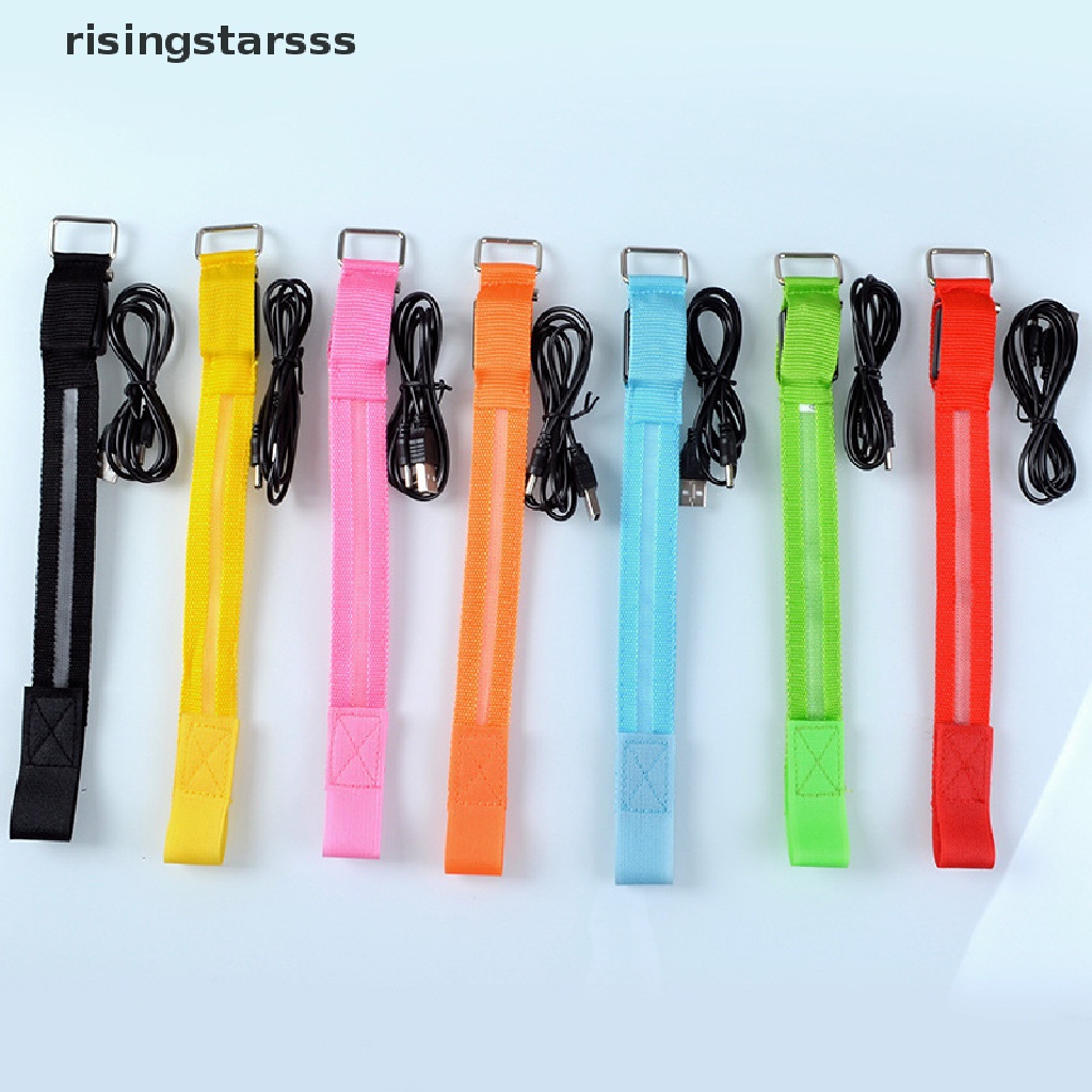 Rsid Span-new Olahraga Luar Ruangan Ban Lengan Lampu LED USB Rechargeable Belt Arm Leg Warning Wristband Jelly