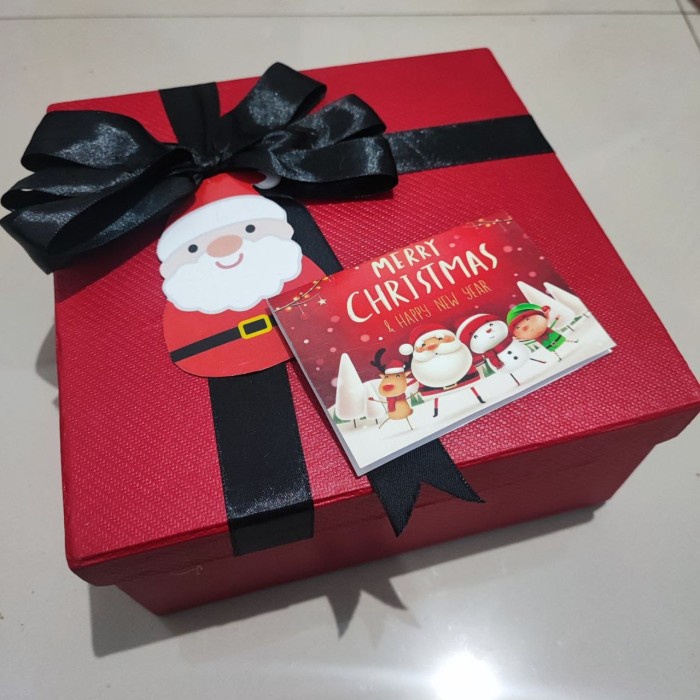 

⭐BISA COD⭐ KOTAK HAMPERS NATAL CHRISTMAS HARD BOX 20*20*8 CM PITA LENGKAP