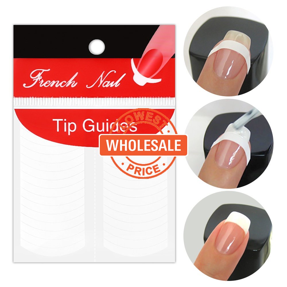 [Grosir] Diy Stiker Alat Bantu Peningkat Kuku 2.6 cm French Nail Foils Nail Adhesive Tape