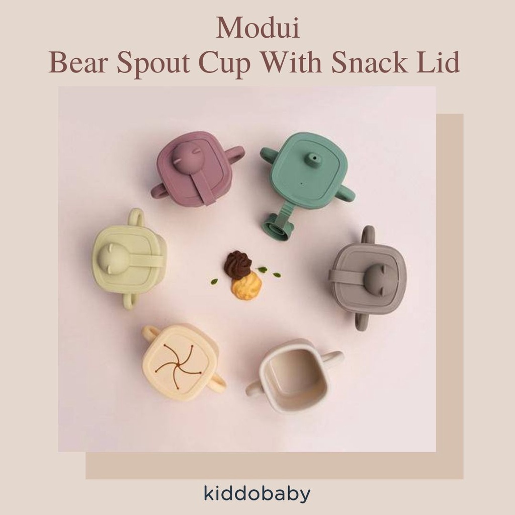 Modui Bear Spout Cup With Snack Lid | Gelas Anak