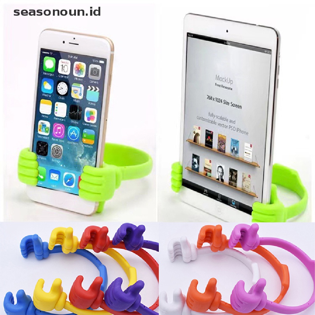 Seasonoun Portable Thumb Handphone Holder Untuk Hp Tablet Universal Meja Kantor Desktop Holder.