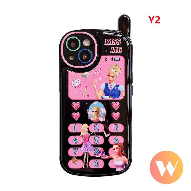 IPHONE Kartun Powerpuff Gadis Case Kompatibel Untuk Iphone11 14 12 13 Pro Max7 8 Plus XR X XS Max SE 2020 Kepribadian Retro Kreatif Bentuk Ponsel Seluler Barbie Lucu Lembut Tpu Cover