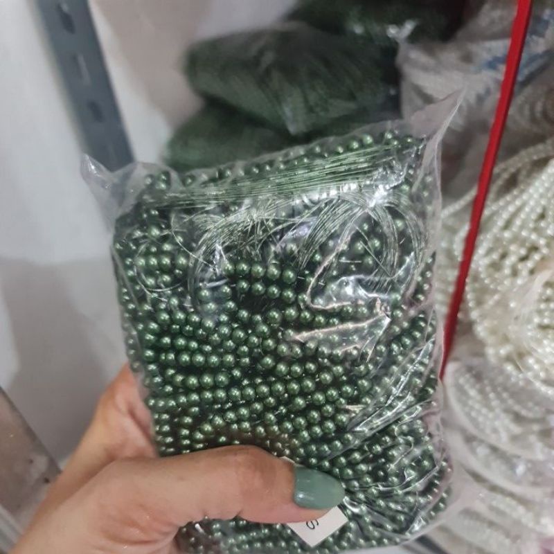 MUTIARA SINTETIS BERAT 4 MM MUTIARA JAHIT KILAU SULIT MENGELUPAS PACK BESAR (20 RENTENG) KATALOG KE 3