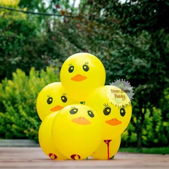 Balon Latex Motif Bebek / Balon Karet Motif Bebek / Balon Duck ( 10pcs )