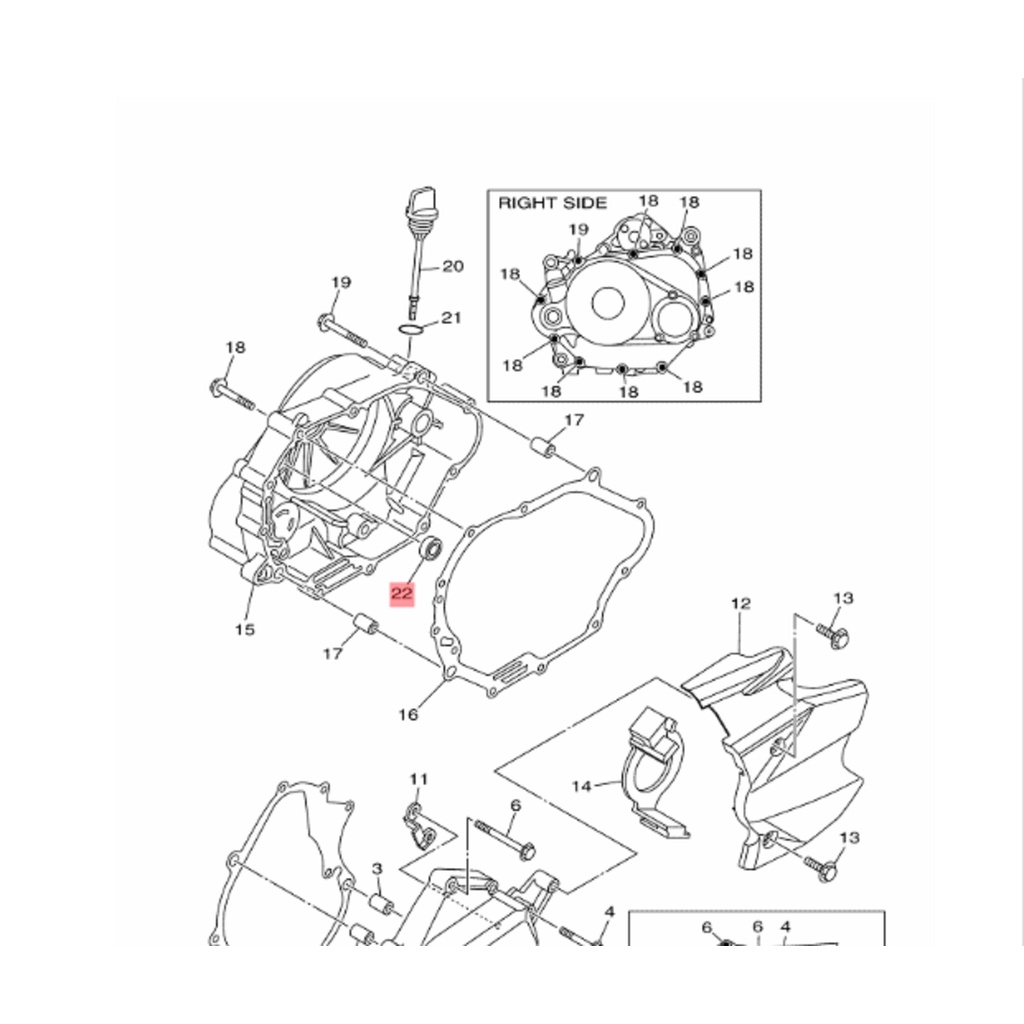 SEAL BLOK BAK KANAN KOPLING DALAM JUPITER Z NEW 115 ROBOT Z1 VEGA ZR RR FORCE FI ORIGINAL YGP 93101-10810