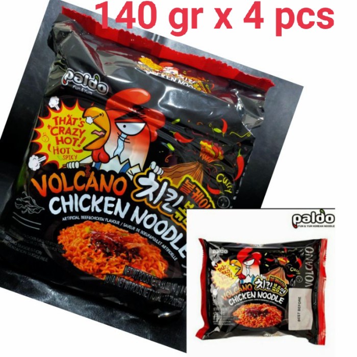 

paldo volcano chicken noodle 140gr x 4 PCs/mie korea KM