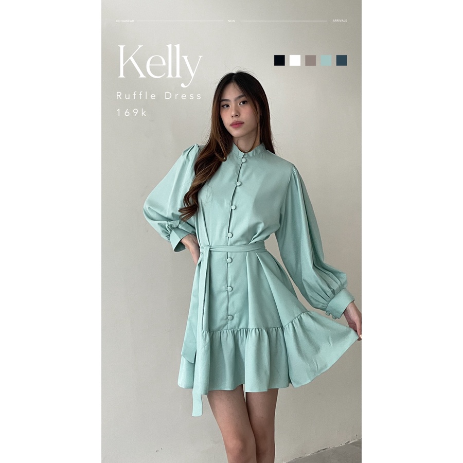 Kelly Ruffle Dress - Ocha Wear | A Line Mini Dress