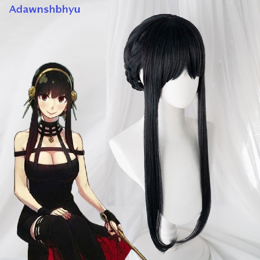 Adhyu Anime SPY X FAMILY Yor Forger Panjang Hitam Cosplay Wig Rambut Tahan Panas Sintetis SPY Keluarga Halloween Bermain Peran Wig ID