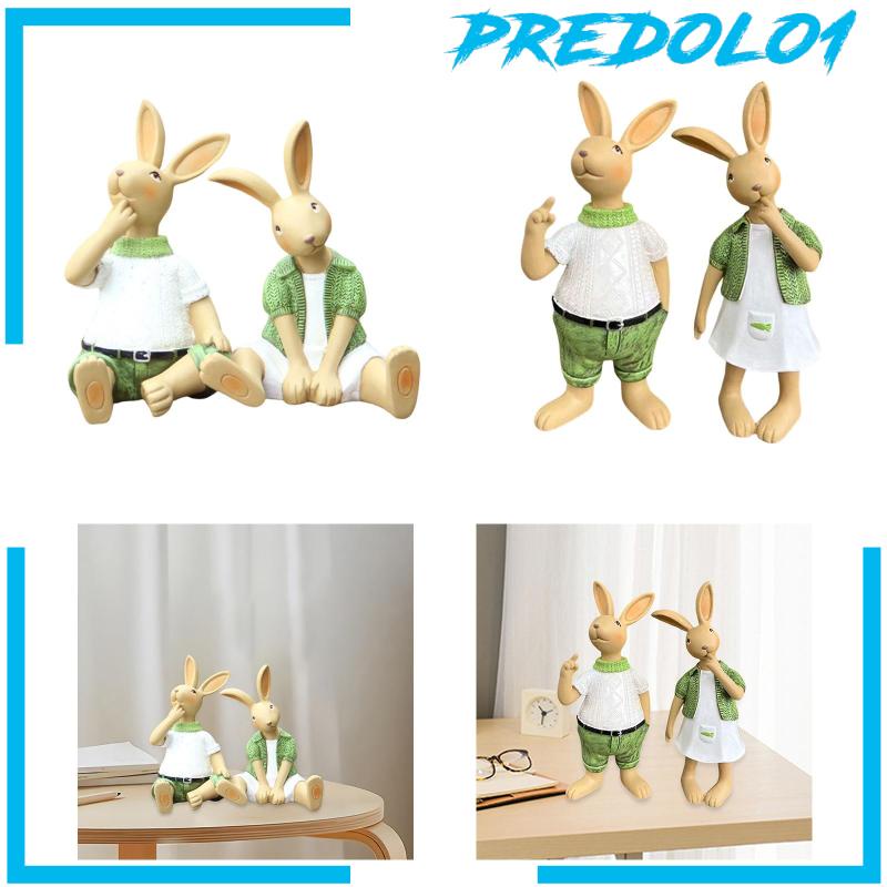 [Predolo1] Patung Taman Paskah Kelinci Resin Handmade Untuk Rumah Tabletop Centerpiece