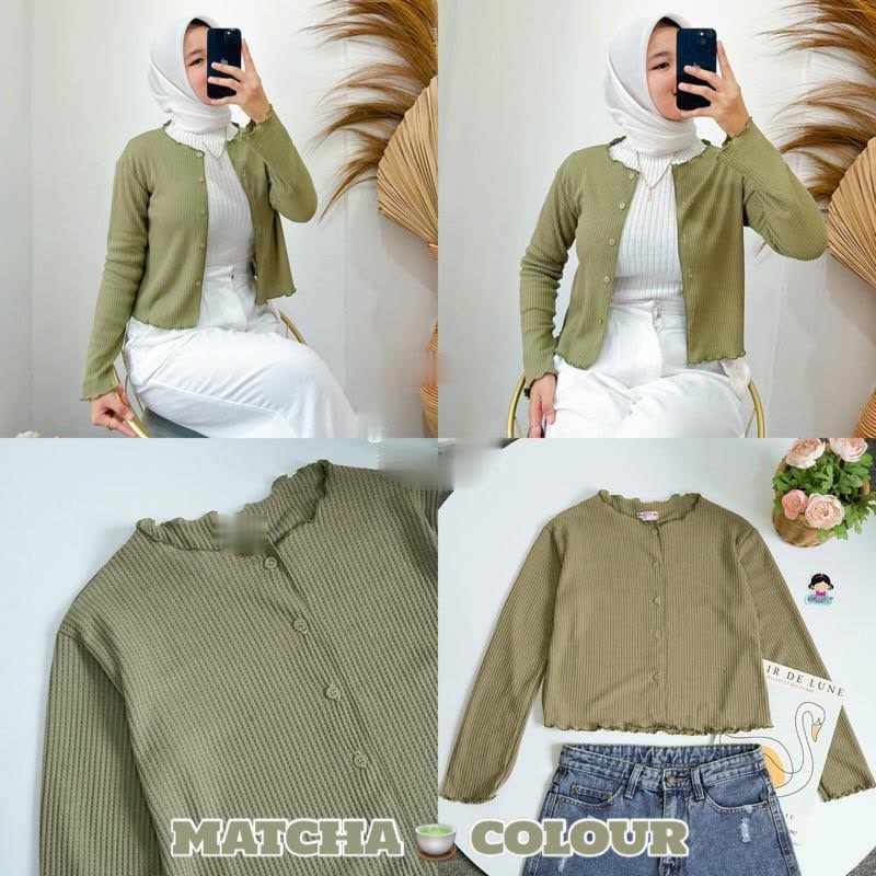 Tq88indonesia Fashion  PASTELI CROP KRIWIL CARDIGAN / Cardi Wanita Terbaru / Cardigan model crop top / Cardigan potongan crop untuk wanita