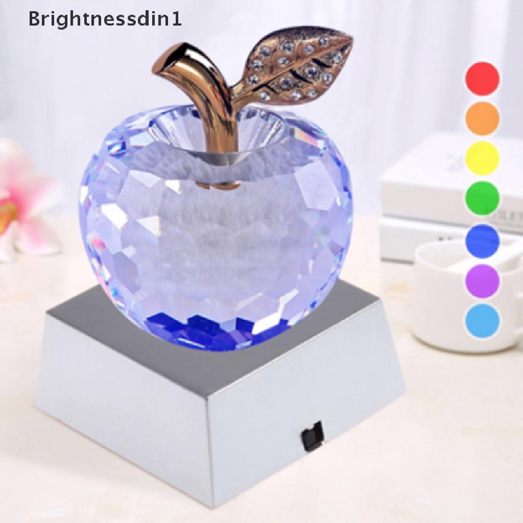 [Brightnessdin1] Lampu Dasar Luminous Warna LED Laser Rotag Crystal Display Base Stand Holder Butik
