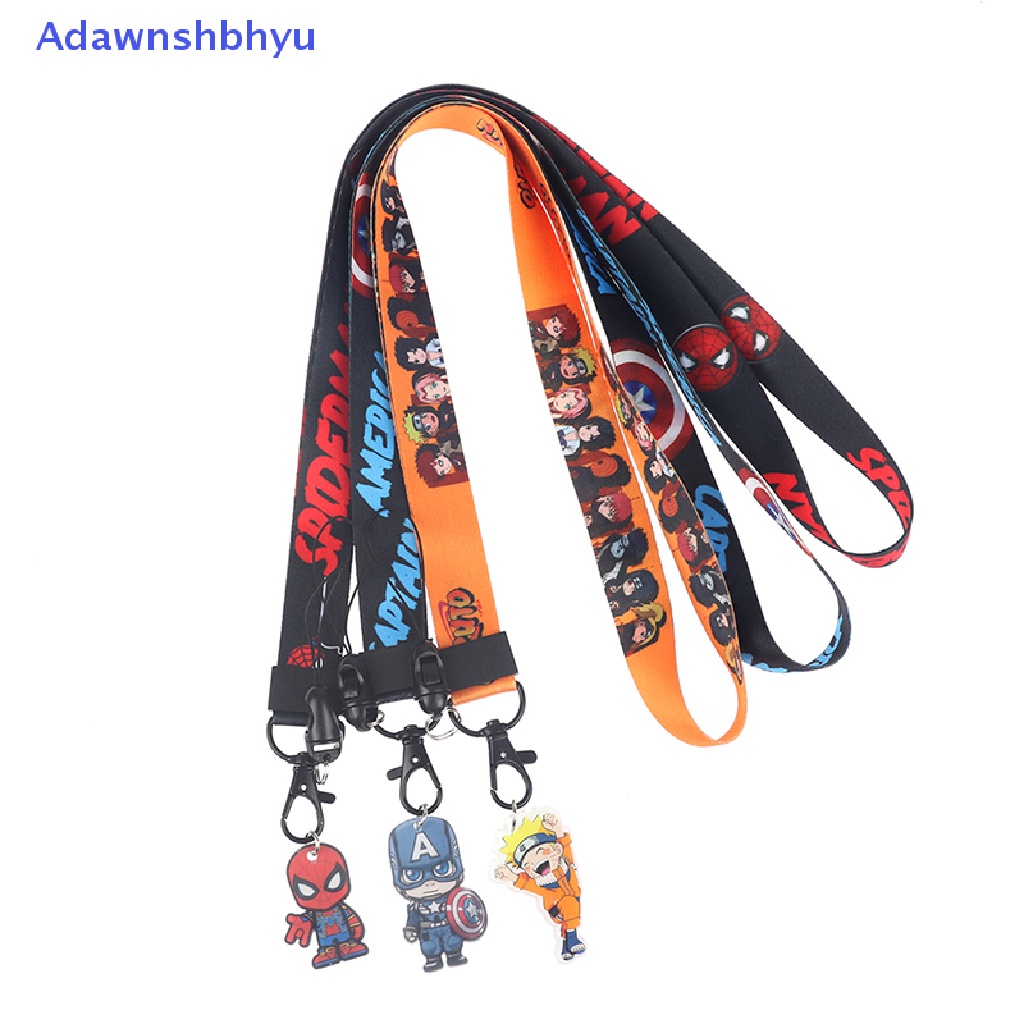 Adhyu Anime Super Hero Phone Strap Lanyard Gantungan Kunci Telepon Pesona Rantai Anti-lost Decor ID