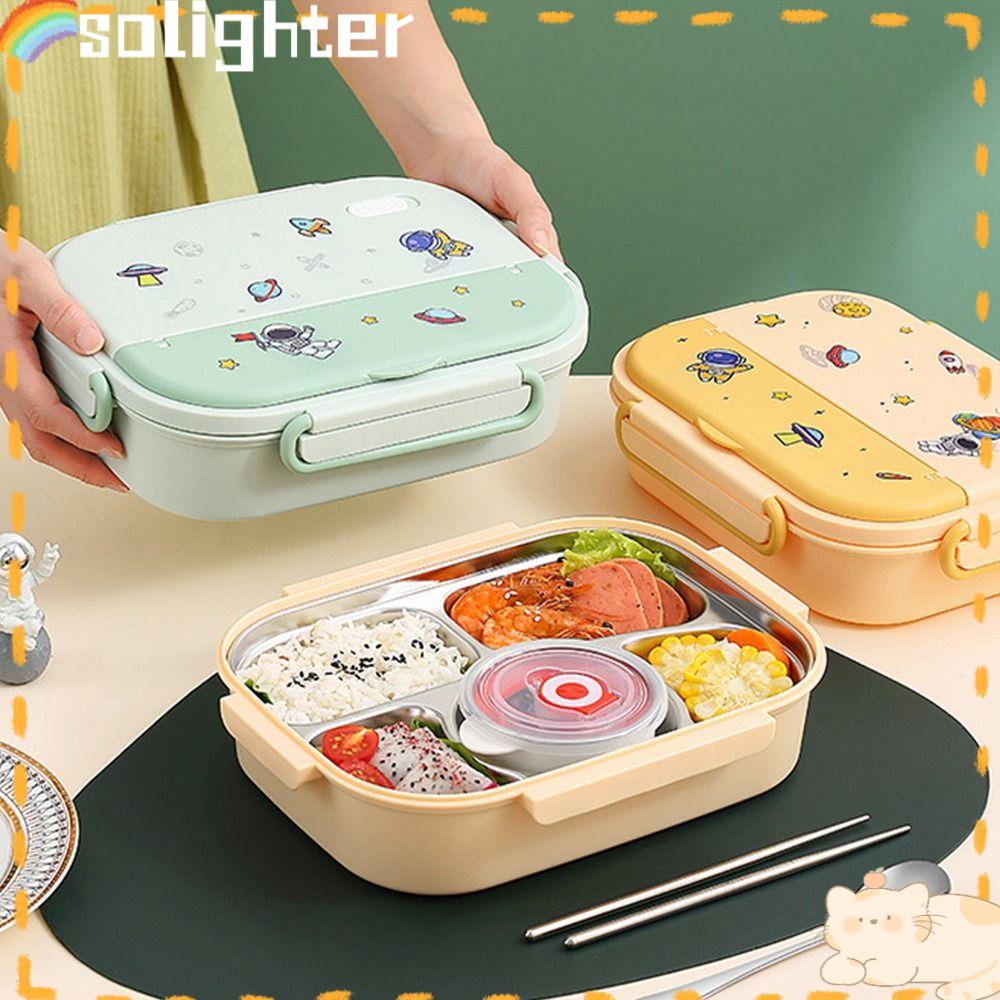 SOLIGHTER Five Grids Lunch Box Plastic Microwave High capacity Bento Box