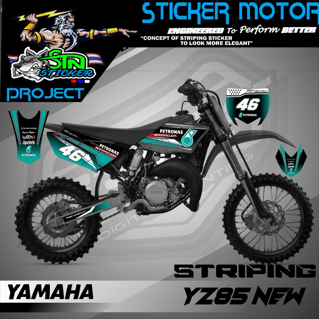 Yz85 Stiker Striping Motor TRAIL YZ85 NEW - Stiker Trail Bebek Yz 85 New Variasi Hologram AR.S2 011