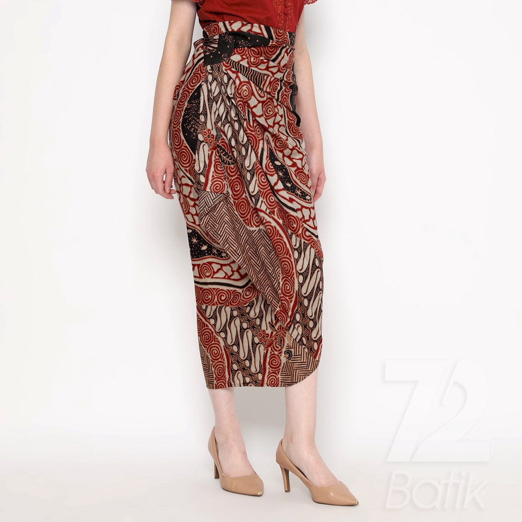 ROK BATIK SPAN Jena Skirt Lilit Kebaya Instan Modern Wanita Motif Parang Roll Warna Merah Hitam 723230 Cap 72 - Rok Batik Lilit Bawahan Skirt Kamen Kebaya Songket Batik Panjang Plisket Span Instan Jadi Bali Lembaran Premium Modern Untuk Wanita Kondangan