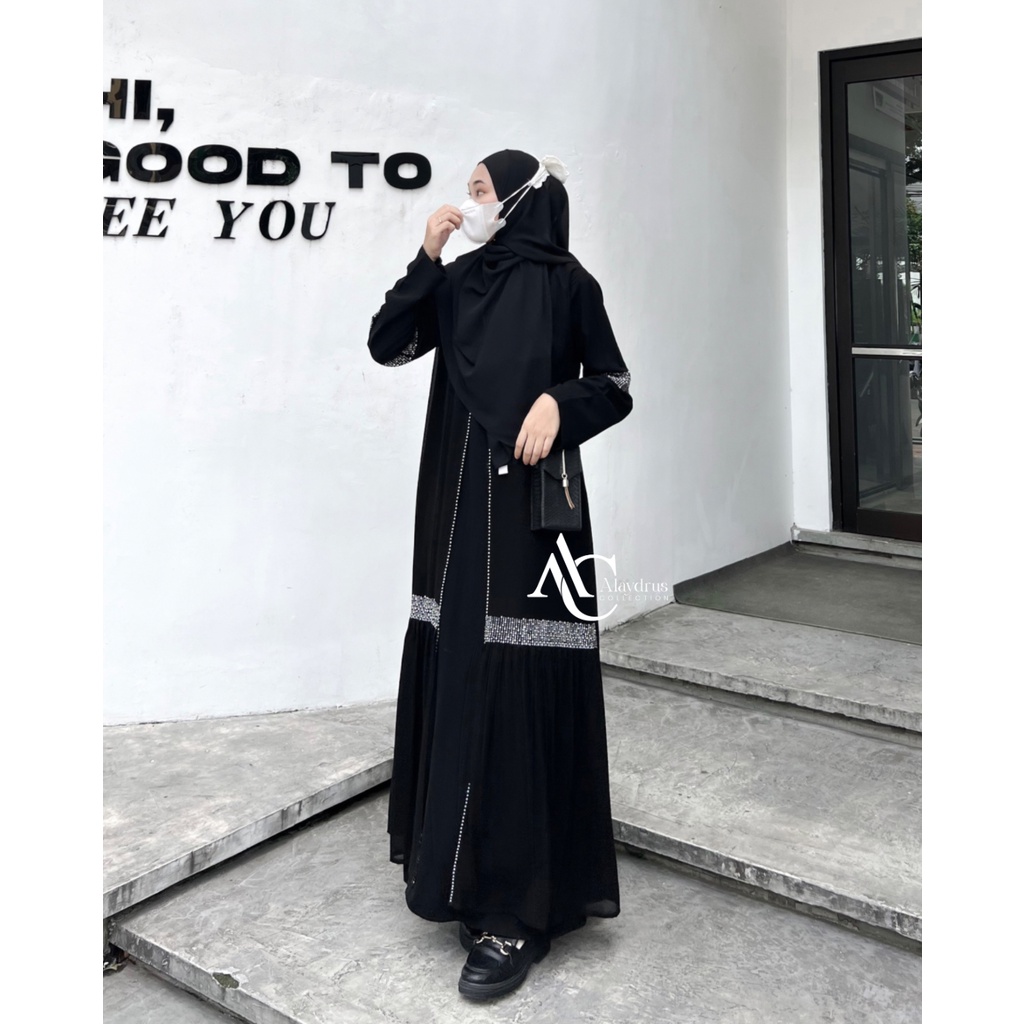 Abaya Hitam Naura Gamis Turkey Abaya Syari Ied Series Abaya Lebaran Muslimah 927