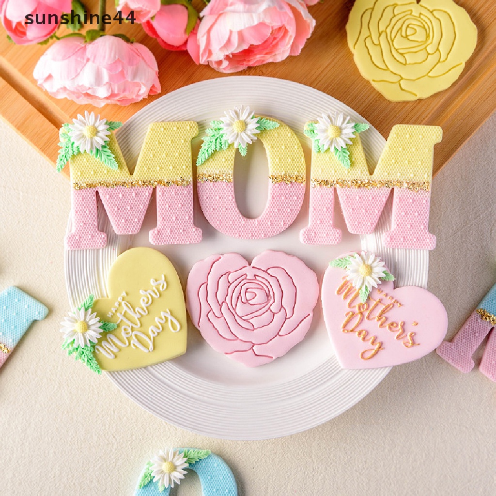 Sunshine Mom Cetakan Kue Huruf Ulang Tahun Fondant Cetakan Cookie Biscuit Stamp Mold ID