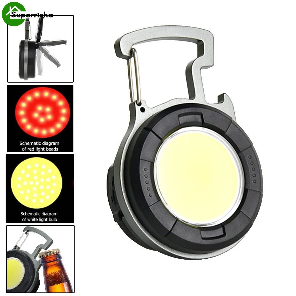 Hot Sale/4Mode Cahaya Lampu Kerja Mini LED/Senter Saku COB Portabel/Lampu Camping Outdoor Isi Ulang USB Dengan Corkscrew
