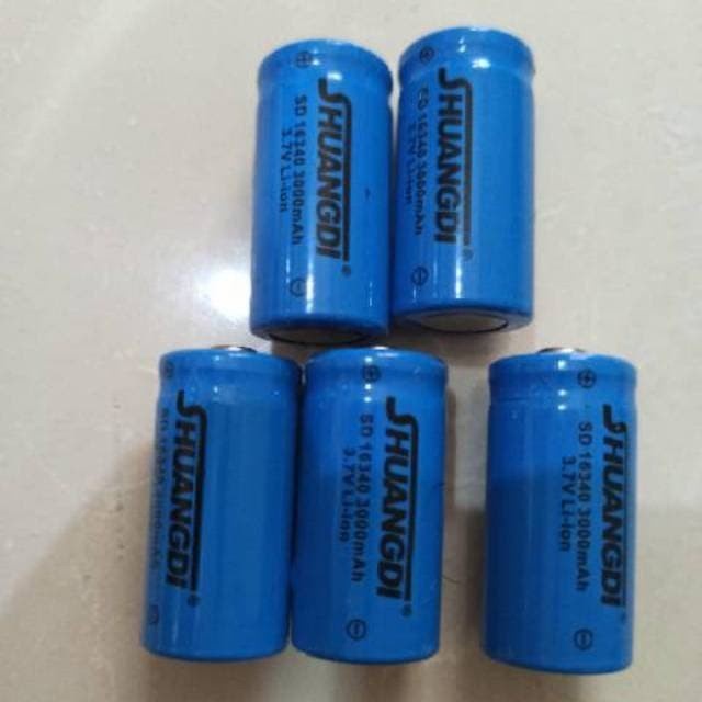 Baterai Charge CR123A 3000mAh 3.7V Rechargeable Lithium Li-Ion 16340 murah