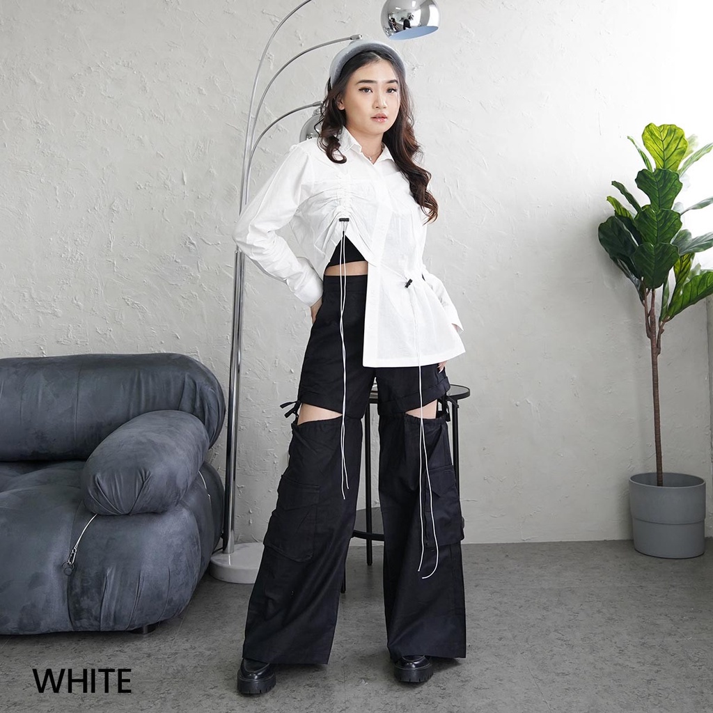 Kemeja Serut Katun Triabel Atasan Blouse Wanita Top