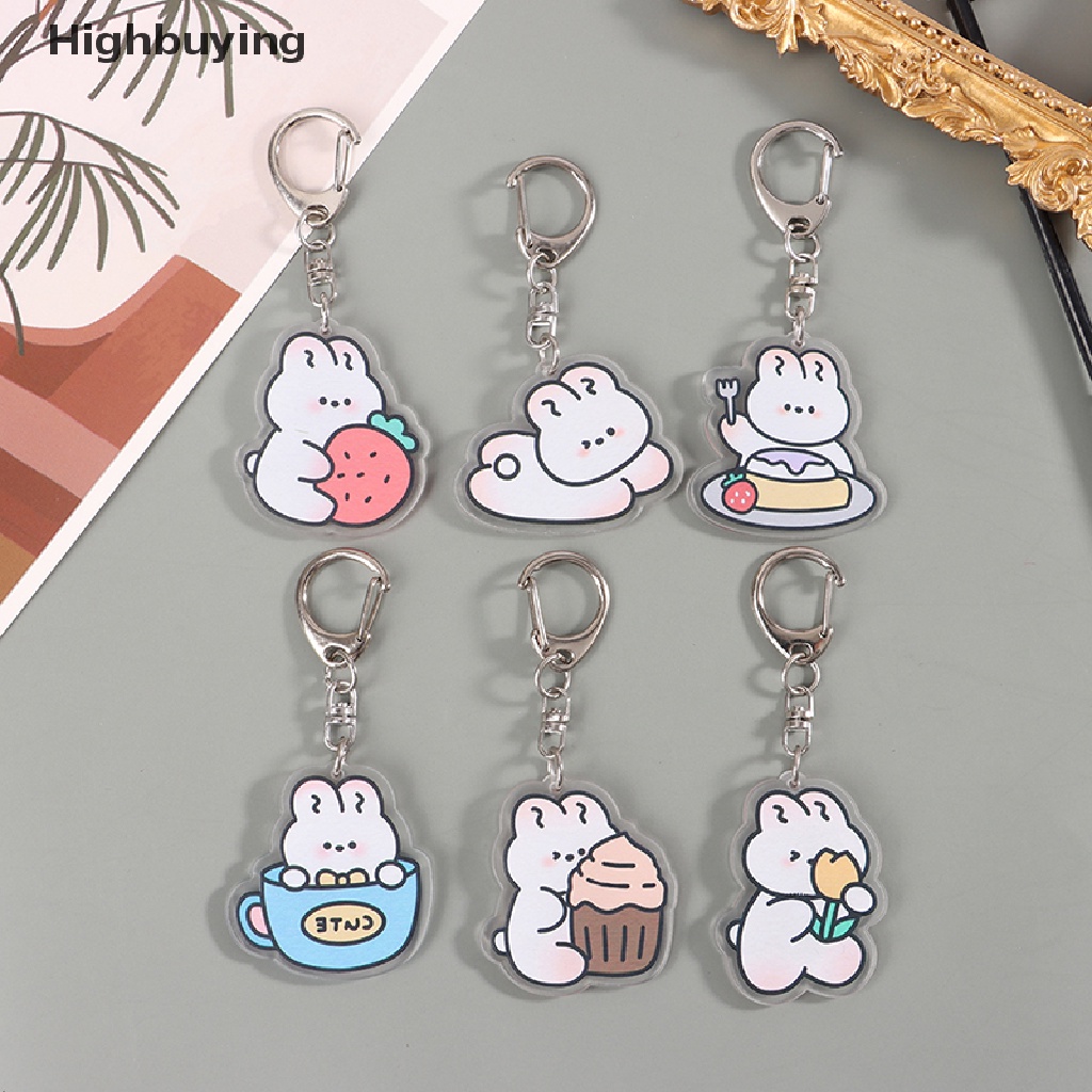 Hbid Kartun Akrilik Kelinci Kecil Yang Lucu Gantungan Kunci Liontin Perhiasan Hadiah Tas Liontin Gantungan Kunci Tas Kunci Mobil Aksesoris Hadiah Glory