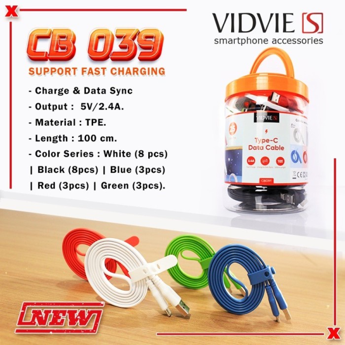 Vidvie S Kabel Data 2.4A Fast Charging (25pcs/Botol) CB039 - Micro