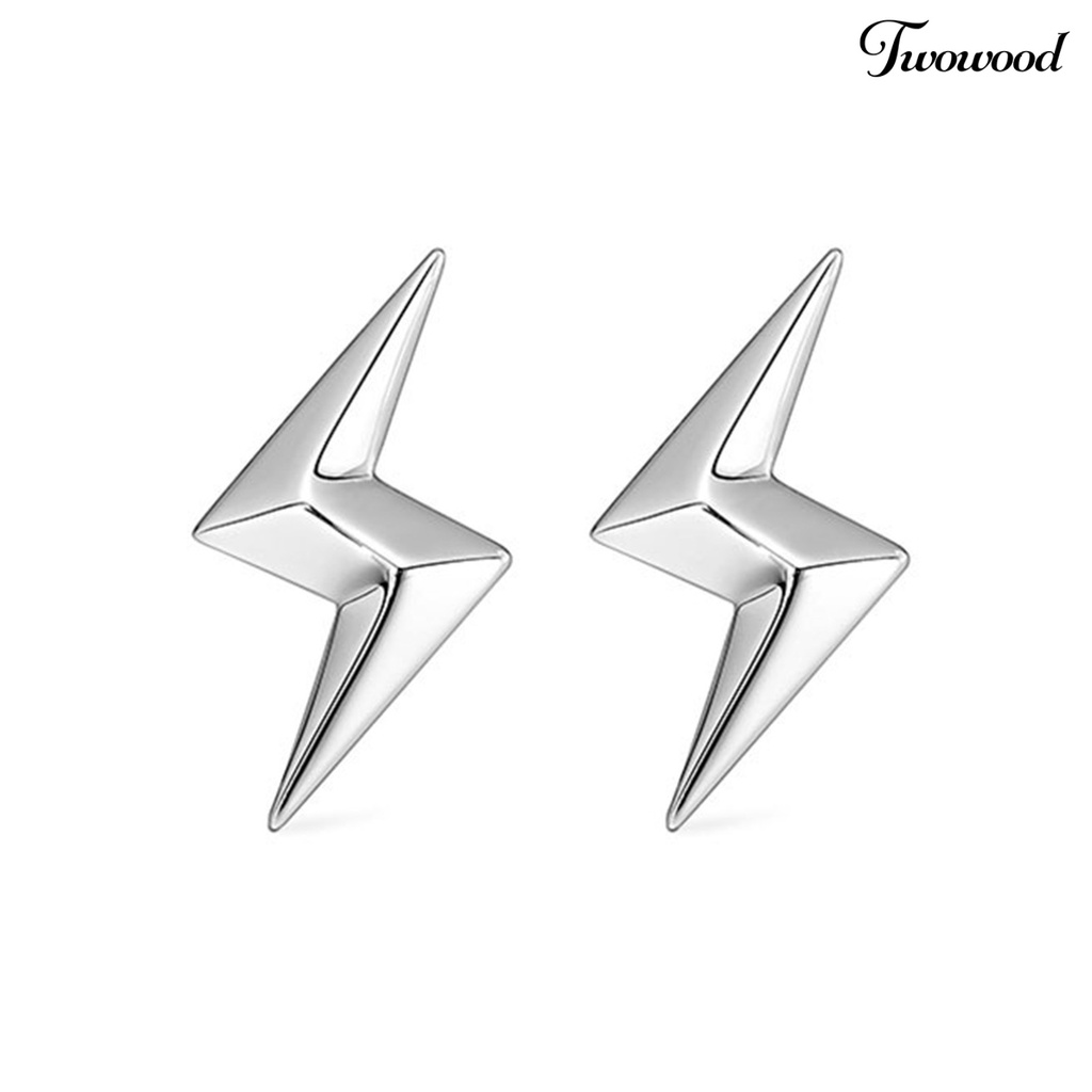 Twowood 1Pc/1pasang Ear Studs Personality Tindik Tiga Dimensi Kelas Tinggi Geometris Hias Nikel Gratis Pria Keren Keren Anting-Anting Perhiasan Aksesori