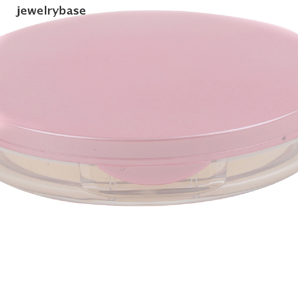 [jewelrybase] Ayakan Kosmetik Kosong Portabel Longgar Jar Wadah Puff Kotak Case Dengan Cermin Butik