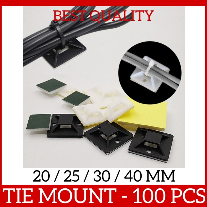 Tie Mount Ukuran 20 30 40 MM Tempat Dudukan Kabel Ties Merapikan Kabel