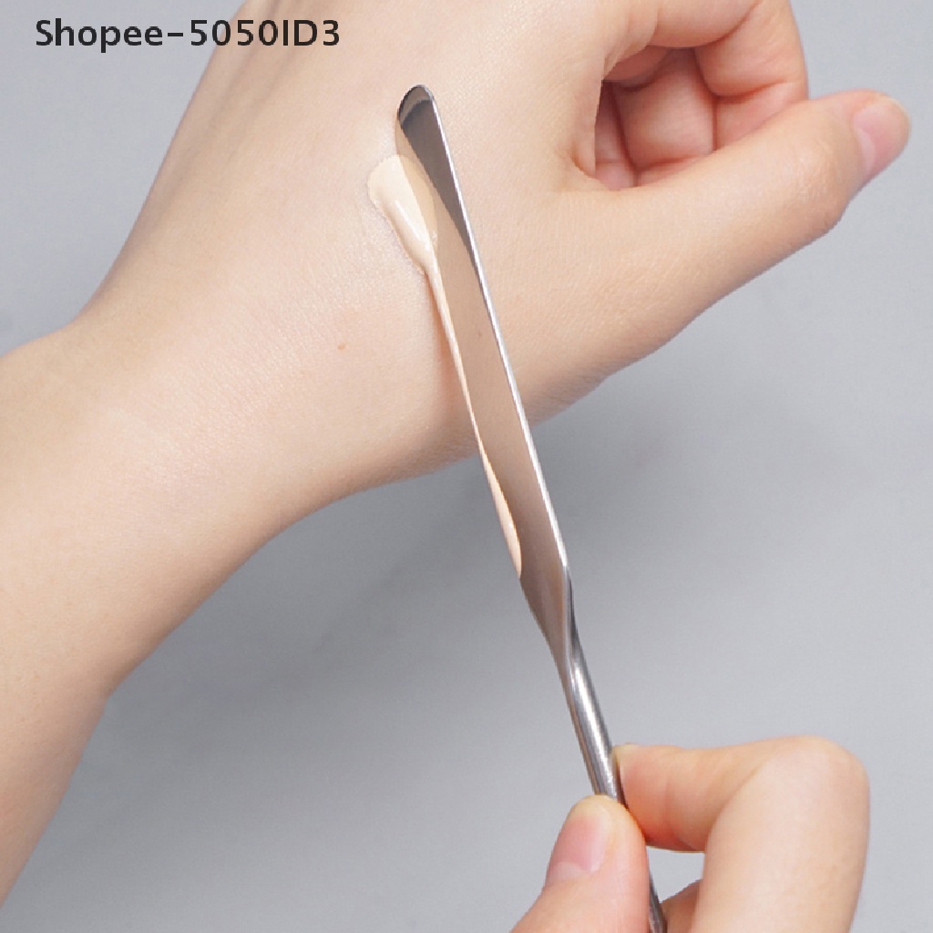 [HOT] 1pc Stik Pengaduk Nail Art Gel Acrylic BB cream Mixing Stick Steel Sendok Spatula [ID]