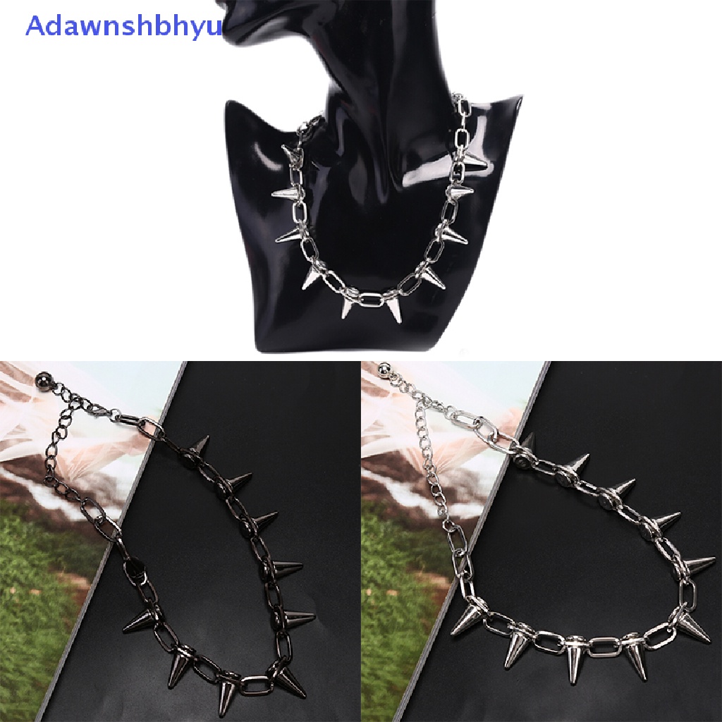 Adhyu Baru Spike Rivet Punk Kerah Kalung Goth Rock Biker Link Rantai Choker Perhiasan ID